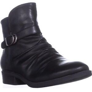 BARETRAPS  Size 7 'Ysidora' Slate Grey Pleated Side Zip Ankle Flat Comfort Boots